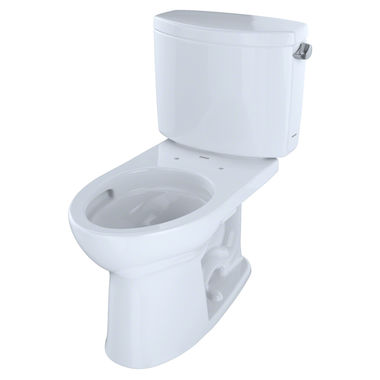 Click here to see Toto CST454CEFRG#01 TOTO Drake II Two-Piece Elongated 1.28 GPF Universal Height Toilet with CeFiONtect and Right-Hand Trip Lever, Cotton White - CST454CEFRG#01
