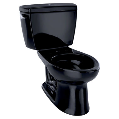 Click here to see Toto CST744SLDB#51 Toto Drake Two-Piece Elongated 1.6 GPF ADA Compliant Toilet with Insulated Tank and Bolt Down Tank Lid, Ebony - CST744SLDB#51