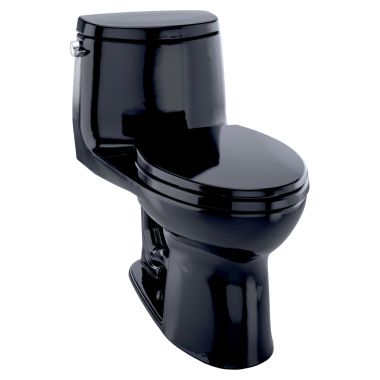 Click here to see Toto MS604114CEF#51 TOTO UltraMax II One-Piece Elongated 1.28 GPF Universal Height Toilet, Ebony Black - MS604114CEF#51