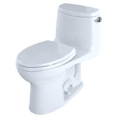 Click here to see Toto MS604114CEFRG#01 TOTO UltraMax II One-Piece Elongated 1.28 GPF Universal Height Toilet with Right-Hand Lever and CeFiONtect, Cotton White - MS604114CEFRG#01