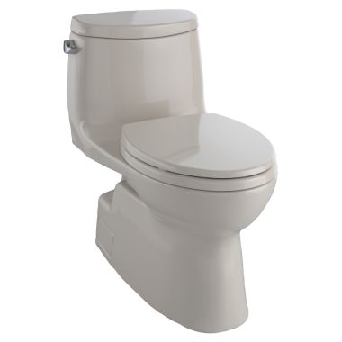 Click here to see Toto MS614114CEFG#03 TOTO Carlyle II One-Piece Elongated 1.28 GPF Universal Height Skirted Toilet with CeFiONtect, Bone - MS614114CEFG#03