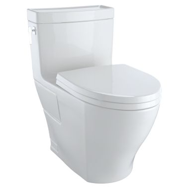 Click here to see Toto MS626214CEFG#11 TOTO Aimes One-Piece Elongated 1.28 GPF Universal Height Skirted Toilet with CeFiONtect, Colonial White - MS626214CEFG#11