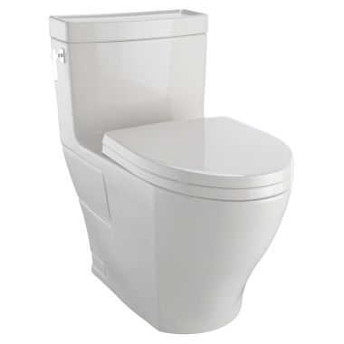 Click here to see Toto MS626214CEFG#12 TOTO Aimes One-Piece Elongated 1.28 GPF Universal Height Skirted Toilet with CeFiONtect, Sedona Beige - MS626214CEFG#12