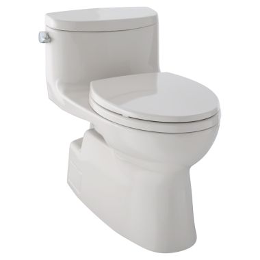 Click here to see Toto MS644114CEFG#12 TOTO Carolina II One-Piece Elongated 1.28 GPF Universal Height Skirted Toilet with CeFiONtect, Sedona Beige - MS644114CEFG#12