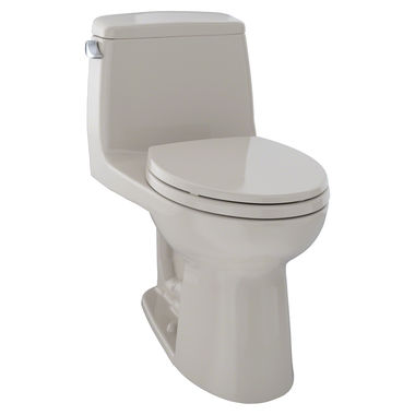 Click here to see Toto MS854114SL#03 TOTO Ultramax One-Piece Elongated Bowl Toilet with SoftClose Seat, G-Max, ADA, 1.6 GPF, Bone - MS854114SL#03