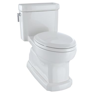 Click here to see Toto MS974224CEFG#11 TOTO Eco Guinevere Elongated 1.28 GPF Universal Height Skirted Toilet with CEFIONTECT and SoftClose Seat, TORNADO FLUSH, ADA, Colonial White - MS974224CEFG#11