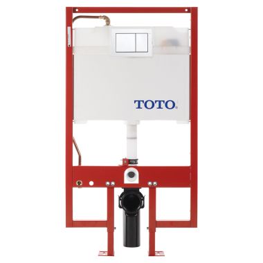Click here to see Toto WT152800M#WH TOTO DuoFit In-Wall Dual Flush 0.9 and 1.6 GPF Tank System Copper Supply line and White Rectangular Push Plate - WT152800M#WH
