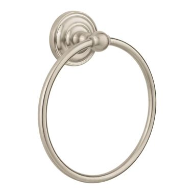 Click here to see Pfister BRB-R0KK Pfister Redmond Series 6-526in Round Wall Mounted Towel Ring, Metal Constructed, Brushed Nickel - BRB-R0KK