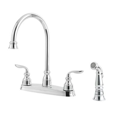 Click here to see Pfister GT36-4CBC Pfister Avalon Polished Chrome Two Handle Kitchen Faucet with Side Spray, 1.8 GPM, Pforever Seal Ceramic, ADA - GT36-4CBC