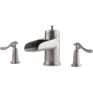 Click here to see Pfister RT6-5YPK Pfister Ashfield Brushed Nickel Roman Tub Faucet Trim, Less Handles, Pforever Seal - RT6-5YPK