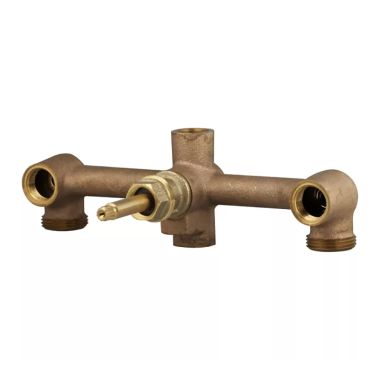 Click here to see Pfister 001-31XA Pfister Three-Handle Tub and Shower Rough-In Valve, Brass, Three-Hole Installation - 001-31XA