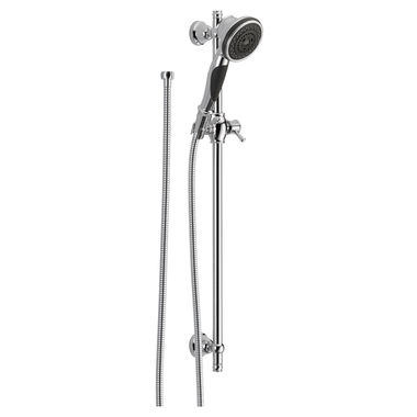 Click here to see Delta 57021 Delta Premium 1.75 GPM 3-Setting Slide Bar Handshower with Dual Check Valves, Touch-Clean Nozzles, Chrome - 57021