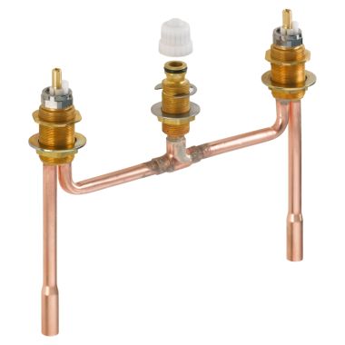 Click here to see Delta RP23601 Delta RP23601 Two-Handle Deck-Mount Tub Rough-In Valve, Fixed Installation w/ Stems