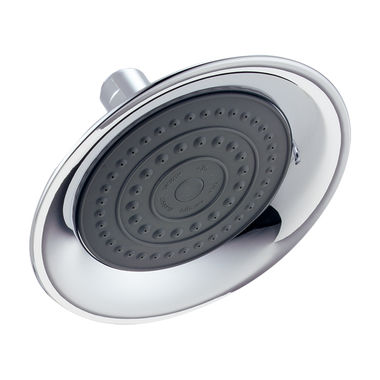 Click here to see Delta RP61181 Delta Universal Showering Single-Setting Raincan Shower Head with Touch-Clean Nozzles, Round, 1.75 GPM, Chrome - RP61181