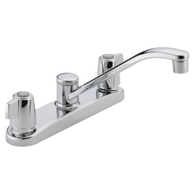 Click here to see Peerless P221LF Peerless Core Two Handle Kitchen Faucet, Mini Blade Handles, Chrome - P221LF