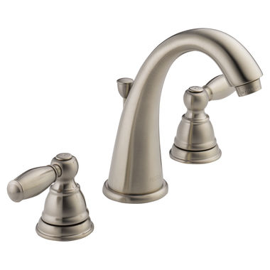 Click here to see Peerless P299196LF-BN Peerless P299196LF-BN Claymore Two-Handle Widespread Lavatory Faucet, Brushed Nickel