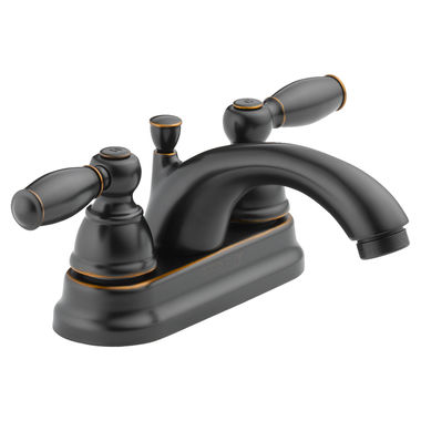 Click here to see Peerless P299675LF-OB Peerless P299675LF-OB Claymore Two-Handle Centerset Lavatory Faucet, Oil Rubbed Bronze