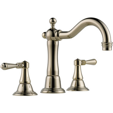 Click here to see Brizo 65336LF-PN Brizo Tresa Two-Handle Widespread Brilliance Polished Nickel Bathroom Faucet with Metal Pop-Up, 1.5 GPM, Quick-Snap, Three-Hole - 65336LF-PN