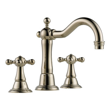 Click here to see Brizo 65338LF-PN Brizo Tresa Two-Handle Widespread Brilliance Polished Nickel Bathroom Faucet with Metal Pop-Up, 1.5 GPM, Quick-Snap, Three-Hole, Cross Handles - 65338LF-PN