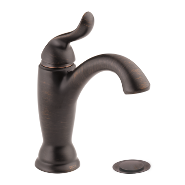 Click here to see Delta 594-RBMPU-DST Delta Linden Venetian Bronze Lavatory Faucet with Escutcheon, Metal Pop-Up, 1.2 GPM, Single-Handle, DIAMOND Seal, Wave Lever Handles - 594-RBMPU-DST
