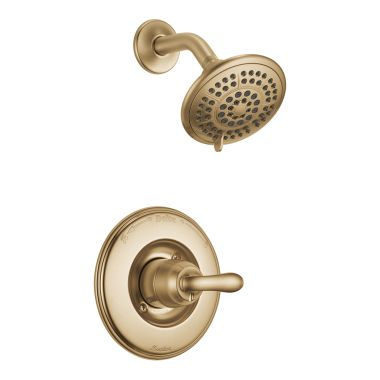 Click here to see Delta T14294-CZ Delta Linden Monitor 14 Series Single-Handle Shower Faucet with 5-Setting Rain Showerhead, 1.75 GPM, Lever Handle, Touch-Clean, Champagne Bronze - T14294-CZ