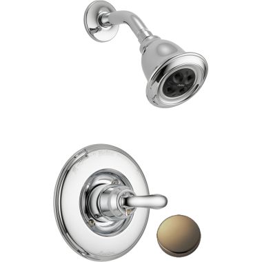 Click here to see Delta T14294-CZH2O Delta T14294-CZH2O Linden 14 Series H2Okinetic Shower Trim, Champagne Bronze