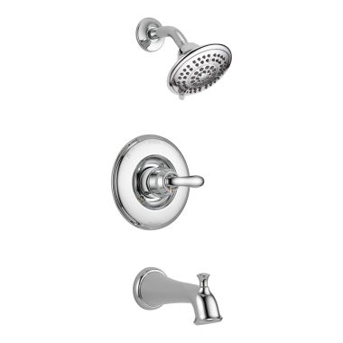 Click here to see Delta T14494 Delta Linden Monitor 14 Series Single-Handle Tub/Shower Faucet with 5-Setting Rain Showerhead, 1.75 GPM, Lever Handle, ADA, Chrome - T14494