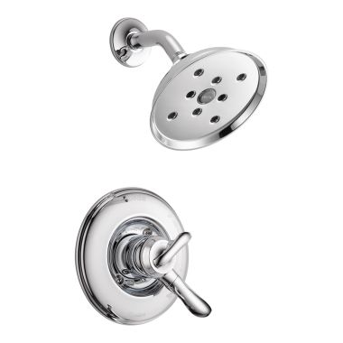 Click here to see Delta T17294 Delta Linden Monitor 17 Series Single-Setting H2Okinetic Shower Faucet with Volume Control, Two Handles, 1.75 GPM, Lever Handles, Chrome - T17294