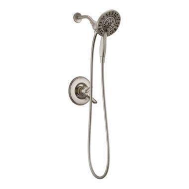 Click here to see Delta T17294-SS-I Delta Linden Monitor 17 Series Two-In-One In2ition Shower Faucet with Volume Control, Two Handles, 1.75 GPM, Lever Handles, Stainless - T17294-SS-I