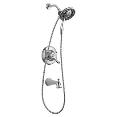 Click here to see Delta T17494-I Delta Linden Monitor 17 Series Two-In-One In2ition Tub/Shower Faucet with Volume Control, Two-Handle, 1.75 GPM, Lever Handles, Chrome - T17494-I