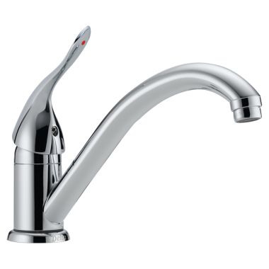 Click here to see Delta 101LF-HDF Delta Classic Single Handle Kitchen Faucet, 1-Hole, Chrome - 101LF-HDF