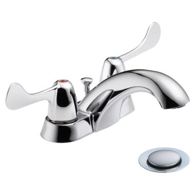 Click here to see Delta 2529LF-HDM Delta Commercial 2529LF-HDM Two Handle Lavatory Faucet With Wrist Blade