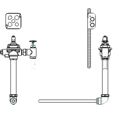 Click here to see Delta 1601T6404RI Delta Commercial 1601T6404RI Rough-in For Battery Operated Concealed Flush Valve