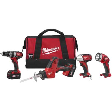 Click here to see Milwaukee 2695-24 Milwaukee 2695-24 Cordless Combo Kit, 8 Pieces, 18 V Li-Ion, 3 Ah