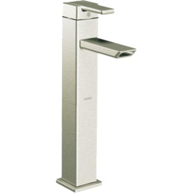 Click here to see Moen S6711BN Moen S6711BN 90 Degree Single Handle High Arc Vessel Bathroom Faucet, Brushed Nickel
