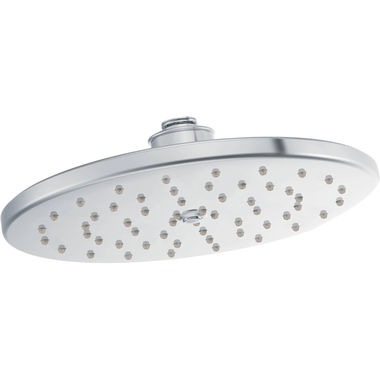 Click here to see Moen S112EPNL Moen Waterhill 10in Single-Function Rainshower Shower Head, Immersion Technology, LifeShine, Eco-Performance, 2.0 GPM, Self-Pressurizing, Polished Nickel - S112EPNL
