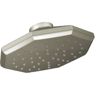 Click here to see Moen S146EPBN Moen Felicity 7in Single-Function Shower Head, Immersion Technology, LifeShine Finish, Eco-Performance, 2.0 GPM, Brushed Nickel - S146EPBN