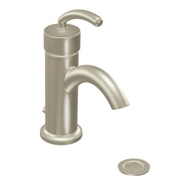 Click here to see Moen S6500BN Moen S6500BN Icon Single Handle Low Arc Bathroom Faucet, Brushed Nickel