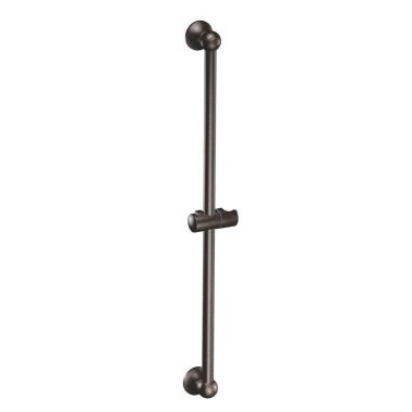 Click here to see Moen 154296ORB Moen Weymouth Replacement Slide Bar for Handshower Assembly, 30in Length, Two-Hole Installation, Oil Rubbed Bronze - 154296ORB