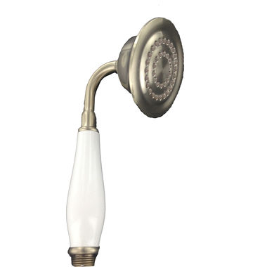 Click here to see Moen 154305BN Moen Weymouth 3in Single-Function Hand Shower for TS21104 Roman Tub Filler, Round, Eco-Performance, 1.75 GPM, Brushed Nickel - 154305BN