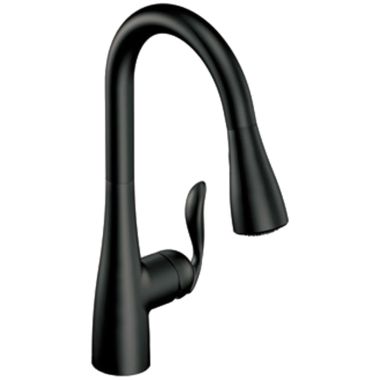 Click here to see Moen 7594BL Moen Arbor Single Handle High Arc Pull-Down Kitchen Faucet, Matte Black - 7594BL