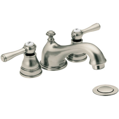 Click here to see Moen T6103AN Moen T6103AN Kingsley Antique Nickel Two-Handle Low Arc Lavatory Faucet