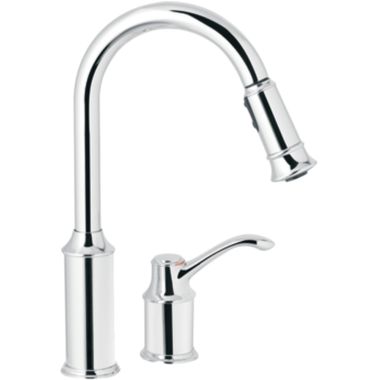 Click here to see Moen 7590C Moen 7590C Chrome Aberdeen High-Arc Single-Handle Pull Down Kitchen Faucet