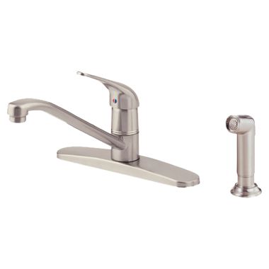 Click here to see Danze D403412SST Danze Melrose Single Handle Kitchen Faucet w/ Side Spray, Stainless Steel - D403412SST