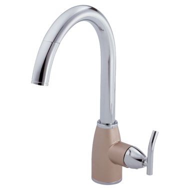 Click here to see Danze D404554CSN Danze Sonora Single Lever Handle Pull-Down Kitchen Faucet, Chrome and Satin - D404554CSN