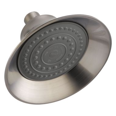 Click here to see Peerless RP70537BN Peerless 1.75 GPM Single-Spray Setting Raincan Showerhead, Round Shape Head, 6-1/16in Diameter Face, WaterSense Certified, Brushed Nickel - RP70537BN