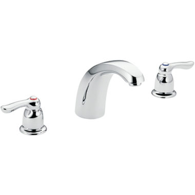 Click here to see Moen T994 Moen Chateau Two-Handle Roman Tub Faucet Trim, Low Arc Spout, Lever Handles, M-PACT, Chrome - T994