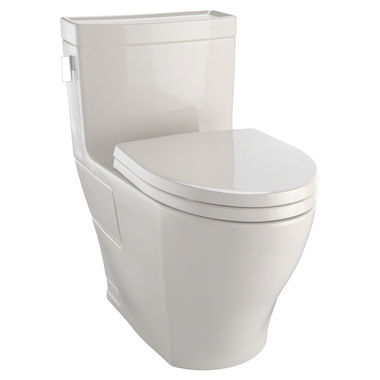 Click here to see Toto MS624214CEFG#03 TOTO Legato One-Piece Elongated 1.28 GPF Universal Height Skirted Toilet with CeFiONtect, Bone - MS624214CEFG#03