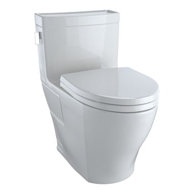 Click here to see Toto MS624214CEFG#11 TOTO Legato One-Piece Elongated 1.28 GPF Universal Height Skirted Toilet with CeFiONtect, Colonial White - MS624214CEFG#11