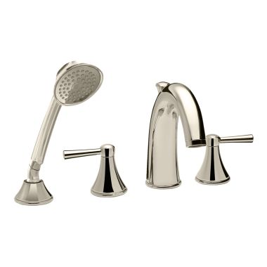 Click here to see Toto TB210S#PN Toto Silas Deck-Mount Tub Filler Trim with Handshower, Polished Nickel - TB210S#PN 